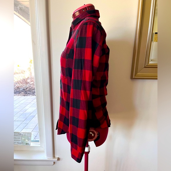ABERCROMBIE RED and BLACK PLAID SHIRT - Picture 2 of 10